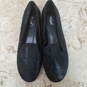 Elegant Slip On Flats Ritzy Black Brushed Upper By Wanted Size 10
